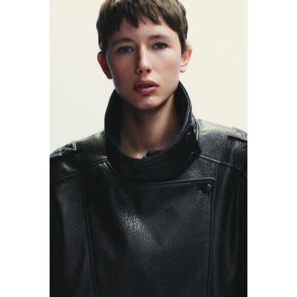 ZARA FAUX LEATHER JACKET - Picture 6 of 11